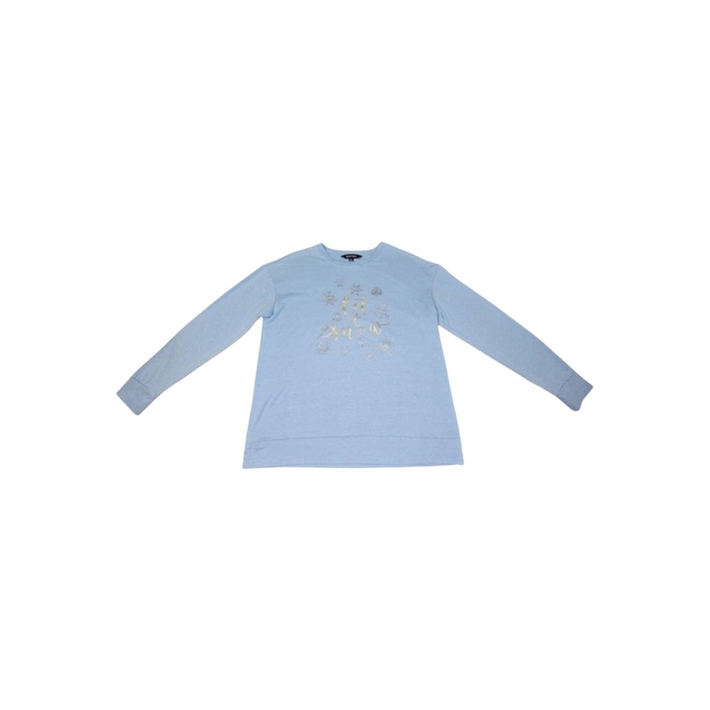 Ellen Tracy Blue "Let It Snow" Sweater Size Small - Picture 1 of 9